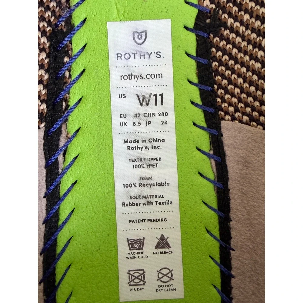 Rothys The Flat Wild Cat Leopard Animal Print Knit Ballet Flats W's 11 Round Toe
